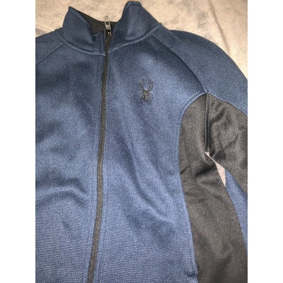 NWT NEW Spyder Men's Outbound Zip Mid Weight Jacket colorblock dark navy black - Picture 7 of 15